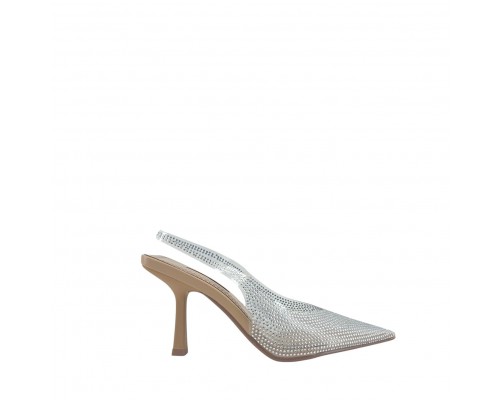 Zapato De Tacón Vinilo Transparente Slingback